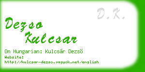 dezso kulcsar business card